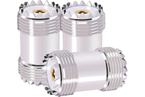 CNARIO 3PCS PL259 Barrel Connector UHF PL-259 SO239 Female to Female Coax Coaxial Adapter Coupler UHF Double Female Cable Connector for CB Ham Radio Antenna, SWR Meter Cable Extention