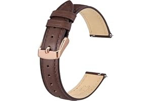 BISONSTRAP Elegant Leather Watch Straps, Quick Release, Watch Bands for Women and Men, Compatible with Watch Lug of 12mm 14mm 15mm 16mm 18mm