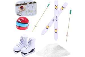 DONGZQAN Wichtel Zubehör Weihnachten, Wichtel Schlitten Set, Miniatur Ski Mit Ski-Stöcken, Schlitten Deko, Weihnachtsdekorationen für Kinder