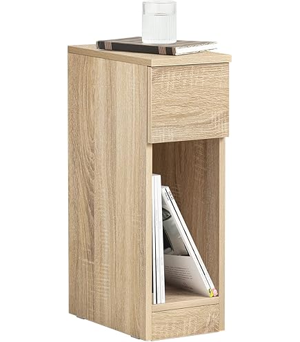 Awhtixbo Wit nachtkastje boxspringbed nachtkastje met lade voor slaapkamer en kinderkamer bijzettafel voor boxspringbed bank telefoontafel afmetingen: 20x35x60cm, A