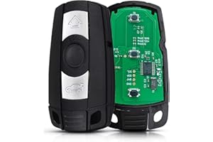 Lizbn 3 Tasten Schlüsselgehäuse Schlüssel Gehäuse Fernbedienung für BMW E60 E61 E70(X5) E71(X6) E72(X6H) E81 E82 E87 E88 E90 E91 E92 E93 CAS3 System mit KR55WK49127 433 MHz ID46 (PCF7945) Chip