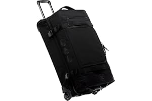 SONS OF ALOHA Sac de Voyage à roulettes Kane XXL Valise Bagage Pet recyclé avec 2 Roues 80 cm Duffle Sac de Sport Chariot et Sac à roulettes 140L - Femme & Homme Noir