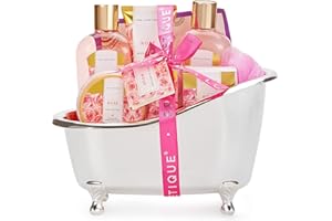 Spa Luxetique Spa Gift Set, Pamper Gifts for Women, 8pcs Rose Bath Gift Sets with Body Lotion, Body Butter, Bath Bombs, Bath Gift Sets for Women, Personalised Christmas Gifts, Birthday Gifts for Her