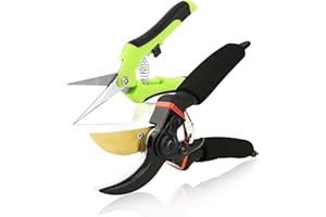 OdiuK 2 Stücke Gartenschere Baumschere aus SK5 Stah Scharfe Rebenschere, Multifunktional Ergonomisches Rosenschere für Zweige Blumen Rosen Früchte Pflanzen Hecken Bonsaiwerkzeug