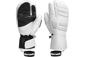 KUTOOK Guantes Manoplas Esquí Calentitos 3M Thinsulate para Hombre Y Mujer, Guantes Snowboard con HIPORA Membrana Impermeable Guantes Ski Nieve Invierno