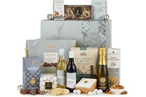 Thornton & France Silver Frost Christmas Hamper With Prosecco White Wine & Red Wine Plus A Range Of Sweet & Savoury Treats | Hamper Gift For Families & Sharing