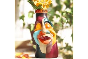 ‎GUGUGO GUGUGO Gesicht Vase, Blumenvase Dekorative Vasen, Abstrakte Körpervase, Ideal zur Lagerung von Trockenblumen & Frische Blumen, Witzige Vase für Wohnzimmer Home Deko (Bunte, Modern Deko)
