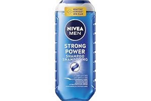 NIVEA MEN Strong Power Shampoo (250 ml), stärkande schampo för män med havsmineraler, hårschampo mot livlöst hår.