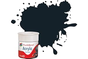 Humbrol - Vernice acrilica, 14 ml, colore: grigio scuro