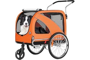 Fiximaster Remorque pour Chien XL – Vélo et Jogging 2 en 1 – avec Frein de sécurité et réflecteurs – Poussette Chien Pliable – remorque Animaux Jusqu’à 40 kg