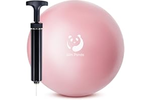 Slim Panda Palla Pilates Piccola,23-25cm Anti Scoppio Antiscivolo Palla Ginnastica con Pompa,Soft PVC Palla da Yoga per Fitness(Ugello di Gonfiaggio Anti-perdita)
