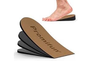 Promifun Elevador ortopédico de talón para dolor de talón, inserto de elevación de talón ajustable de 4 capas para tendinitis de Aquiles, fascitis plantar, espolón de talón, inserciones de cuña para