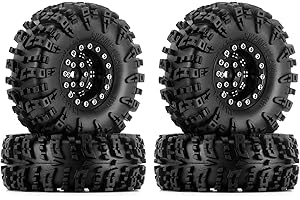 INJORA 1.3" Juego de Llantas y Neumáticos - Neumáticos de Terreno Fangoso S5 Swamp Claw 70 * 27mm para Coche Crawler RC 1/18 1/24 SCX24 TRX4M Upgrade