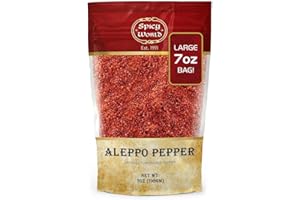 Aleppo Pepper 7 oz – Halaby Turkish Chili Pepper – Premium Crushed Pepper Flakes by Spicy World
