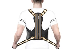 Aollop Posture Corrector Men and Women - Back Brace Back Support Belt with Breathable Adjustable Elastic Bands Back Straightener Improve Lumbar Support Belt Lower Back Pain Relief (M, Waist 35'- 47')
