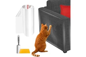 ANTEGE Protector Sofa Gatos Arañazo 30 cm x 4 m - Plástico Antiarañazos Adhesivo, Protege Sofás, Sillones y Puertas de Arañazos de Gato o Perro - Transparente y Fácil de Instalar