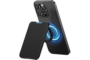 BENKS Porte-Cartes MagSafe et Support, Maintien 3 Cartes, Support Réglable Magnétique Wallet en Fibre Aramide Dupont Kevlar, Bloquant Les RFID, pour iPhone 16/15/14/13/12 Série, Noir