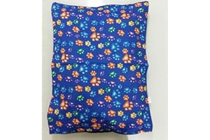 adsin Large Dog Bed Zipped Removable & Washable Pet Cushion Cover Only (Multi Paw Blue)