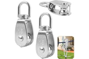 HEEDPEIUR 3 Stk Umlenkrollen für Seile Umlenkrolle Klein Seilrolle Edelstahl Riemenscheibe Roller M15 Blockseilrolle Einzelsatz Stahlseil Flaschenzug für 3-8mm Seile im Innen-und Außenbereich,Tragfähigkeit 35kg