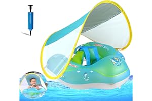 WOUKKSY Koło Do Pływania Dla Niemowląt Z Zdejmowane Daszkiem Przeciwsłonecznym, Nadmuchiwany Pływak Dla Niemowląt Z Urządzeniem Zapobiegającym Wywróceniu, Dla Małych Dzieci I Dzieci Od 6 Miesięcy Do 3 Lat
