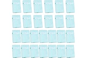 YWCHOSHE 26 Pcs Jewellery Gift Boxes, Cardboard Jewelry Gifts Packaging Boxes, Paper Gift Wrapping Boxes with Ribbon Bow & Lids, for Anniversaries Weddings, Earrings, Necklaces, Bracelets, Rings - Blue