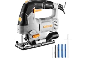 DEKOPRO Sierra de calar 800W, Caladoras para Madera con luz LED, 800-3000 SPM Velocidad variable Ajuste de 4 vías ± 45° hoja de inglete, sierra de calar eléctrica para cortar metal, madera y plástico