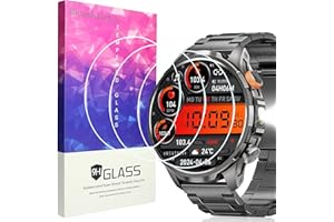 Blueshaweu Pellicola protettiva compatibile con DEKELIFE Smartwatch 1.91" AK90, durezza 9H, pellicola protettiva in vetro temperato [3 pezzi] compatibile con NAIXUES AK90/BANLVS AK90/DEKELIFE AK90