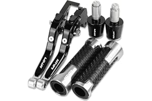 YXSM pour Yamaha MT07 MT-07 MT 07 2014-2021 Moto CNC Accessoires Frein Leviers d'embrayage Guidon Réglable Pliant Extensible avec Logo (Couleur : Argent)
