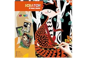 Avenir Scratch Magic Animal, Mixed Colours, 4 Sheets, Paper, 8.5 x 11 inches
