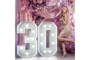 MIXIFOX 90cm Weiß Leuchtzahlen,Gigantische Leuchtende Zahlen Deko Geburtstag,Hochzeitstag,30.Geburtstagsfeier,Leuchtende Zahlen LED,Hochzeit Deko Geburtstag Verlobungsdekoration,30 geburtstag frauen,Zahl 30