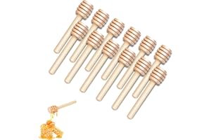 DESIOLE Agitador de madera para mezclar miel, 20 unidades, mini palitos de miel (7.6 cm)