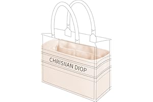 DGAZ Organizador Bolsos de Seda, Organizador Bolsa Interior Ligera para Book Tote Mini/S/M/L, inserto de bolsa para bolso (Craie, L)