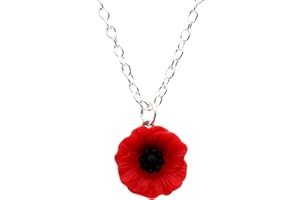 bluebubble Poppy Days 19mm Medium Poppy Flower Necklace on Gift Card