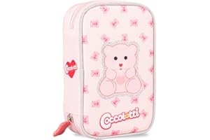 Colourbook - Astuccio 1 Zip Coccolotti, Organizzazione con Pattina Interna, Set Completo 30+ Pezzi (Classic Rosa)