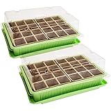 Quantio 2X Mini Gewächshaus - für bis zu 48 Pflanzen, ca. 27 x 19 x 10 cm (LxBxH) je Zimmergewächshaus, grün/transparent, Kun