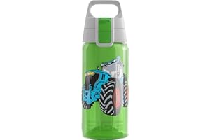 Sigg VIVA ONE Tractor Cantimplora infantil (0.5 L), botella transparente sin sustancias nocivas con tapa hermética, cantimplora para niños para usar con una mano