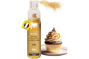 Detox Organica Poudre Alimentaire Or [10G - Colorant Alimentaire] 100% ALIMENTAIRE - Paillettes Comestibles - Décoration Gâteaux, Chocolat, Macarons, Cocktails, Boissons... Déversez votre créativité !