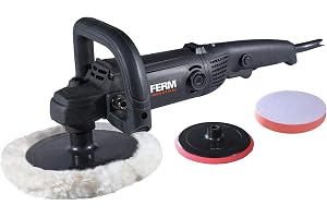 FERM Professionellt poler-/poleringsset 180 mm, 1 400 W, elektronik med konstant hastighet – 4 m gummikabel – variabel hastig