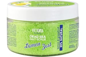 Victoria Beauty Gommage au sel de la mer Morte pur à 90 % pour le corps, le visage, les lèvres et les mains avec pamplemousse 400g