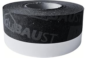 dubaust Fensteranschlussband Fensterband Fensterdichtfolie Fensterdichtband Innen Aussen Luftdicht Schlagregendicht mit Selbstklebestreifen vers. Breiten 30m Rolle (Aussen 70mm, 1)