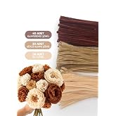 100l&uuml; T&uuml;yl&uuml; Tel Ş&ouml;nil (40 Kahverengi, 30 S&uuml;tl&uuml; Kahve, 30 Bej) | &Ccedil;i&ccedil;ek Yapım Seti, 30cm T&uuml;yl&uuml; Tel &Ccedil;ubuk, Maket &Ccedil;i&ccedil;ek Yapım Eşy