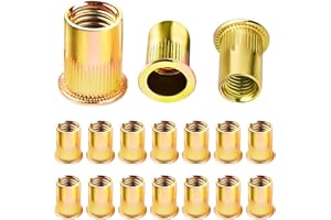 EUPDD 160 Pezzi Rivetti Filettati: Inserti Filettati, Boccole Filettate per Metallo, Dadi Filettati a Testa Piatta, Dadi Rivetti Filettati in Acciaio Carbonio Zincato, Dado Per Rivetto, M6, M8