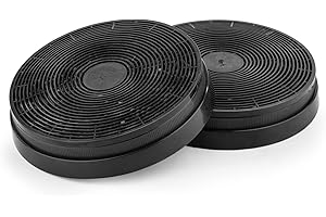 Klarstein Aktivkohlefilter für Dunstabzugshauben (Ersatzteil, 2 Filter, 17,5 cm Durchmesser) schwarz