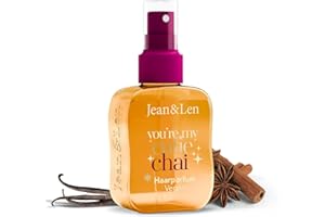 Perfume capilar Jean & Len You're My Cutie Chai, fórmula nutritiva con aminoácidos y pantenol, aroma invernal de especias chai, vainilla y naranja, con partículas de purpurina dorada, vegano, 105 ml
