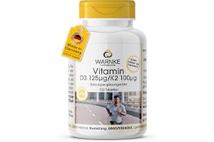 Vitamin D3 + K2 Depot - 120 tabletter - 125μg D3 + 100μg K2 per tablett - tysk apotekskvalitet - hög dos