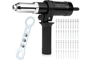 FSWWSF Set di adattatori per rivetti ciechi per avvitatori a batteria e trapani con pinze per rivetti, adattatori per rivetti ciechi con 40 rivetti, adattatori per rivetti ciechi per rivetti da 2,4