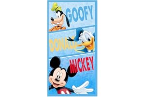 Various Toalla de Playa Infantil con Licencia Oficial Disney (Mickey Mouse c)