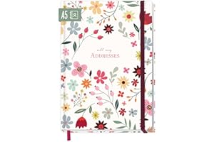 HÄFFT paper&you® Agenda A5 con índice A-Z [Wild Flower] para contactos, cumpleaños y contraseñas - sostenible y respetuosa con el clima