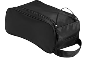 NIMNIK Bolsa para Botas de fútbol, Resistente al Agua, almacenamiento para botas de fútbol, golf, bolsa para botas de viaje, escuela, críquet - Negro