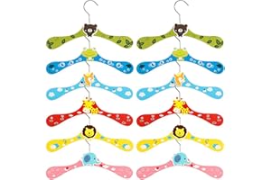 Thursday April Kleiderbügel Kinder 12 Stück Cartoon Hölzerne Bunte Baby Kleidung Hose Hook Kleiderbügel Tiermotive